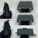 Chanel Green Mini Matelasse Lambskin Green With Mirror