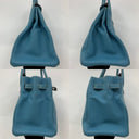 Hermès Birkin 35 Blue Jean Clemence, ștampila H, fără clochette/lacăt/cheie