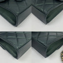 Chanel Green Mini Matelasse Lambskin Green With Mirror