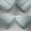 Chanel Light Blue Lambskin Vanity Top Handle 16Cm With Card, No.31