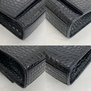 Saint Laurent Black Kate Croco Embossed Chain Shoulder SHW