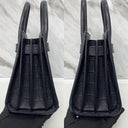 Saint Laurent Black Leather Sac de Jour Nano Croco Embossed, photo 5