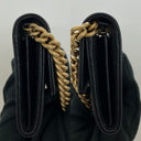 Chanel Boy Black Caviar GHW Card Holder With Chain Shoulder