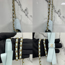 Chanel SLG Matelasse Lambskin Mini Chain Clutch Blue