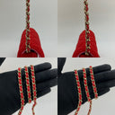 Chanel Micro Clutch With Chain In Red Quilted Jersey H52laux2, photo 6