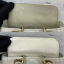 Dior White Leather Cannage D-joy 3 Way Micro GHW Shoulder