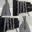 Chanel Matelasse Lambskin Mini Rectangle Chain Shoulder Single Flap 20Cm SHW W/card No.16 Grey