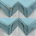 Hermès Birkin 30 Blue Atoll Epsom, ștampila T, Ato