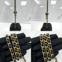 Chanel Black Matelasse Mini Vanity Chain Crush Shoulder W/mirror W/card No.31 10Cm