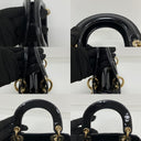 Dior Black Lady Mini Patent Flap Ver Shoulder