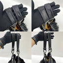 Céline Black Leather Dimitri Fringed Shoulder