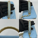 Chanel Blue Matelasse Chain Shoulder Vanity GHW