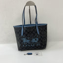 Coach Blue Canvas Cm183 Canvas Mini Tote Shoulder Xmas