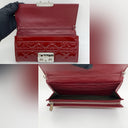 Dior Red Cannage Patent Wallet On Chain Red