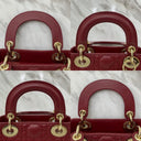 Dior Lady Mini (flap/suede) W/rhinestone Charms Red GHW
