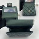 Chanel Green Mini Matelasse Lambskin Green With Mirror