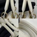 Dior White Leather Cannage D-joy 3 Way Micro GHW Shoulder