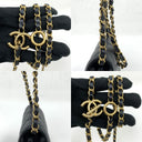 Chanel Black Caviar Skin Coco Logo Chain Card Holder Mini Pouch Shoulder