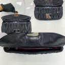 Miu Miu Black Leather Gather Chain Wristlet Clutch, photo 7