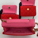 Chanel Micro Clutch With Chain In Red Quilted Jersey H52laux2, photo 7