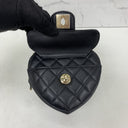 Chanel Black Matelasse Lambskin Heart Chain Shoulder GHW