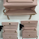 Chanel Caviar Skin Wallet On Cain Shoulderbag Pink, photo 7