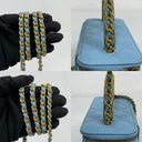 Chanel Blue Matelasse Chain Shoulder Vanity GHW