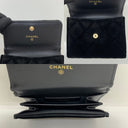 Chanel SLG Novelty Vip Gifts 21A Velvet Card Holder Rhinestones Cocomark Black W/card No.31