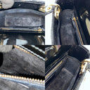 Dior Black Lady Mini Patent Flap Ver Shoulder