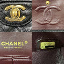 Chanel Matelasse Caviar Skin Classic W Double Flap Medium 25Cm GHW Black