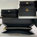 Hermès SLG Kelly Wallet Empsom GHW T Stamp Black Nori