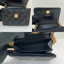 Chanel Boy Black Caviar GHW Card Holder With Chain Shoulder