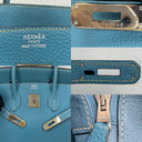 Hermès Birkin 35 Blue Jean Clemence, ștampila H, fără clochette/lacăt/cheie