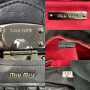 Miu Miu Black Leather Gather Chain Wristlet Clutch, photo 9