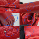 Chanel Red Caviar Skin Long Wallet SHW