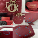 Dior Lady Mini (flap/suede) W/rhinestone Charms Red GHW