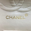 Chanel Beige Calfskin Classic Double Flap Chain Shoulder