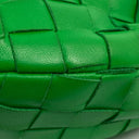 Bottega Veneta Green Lambskin Intrecciato Mini Jodie Handbag