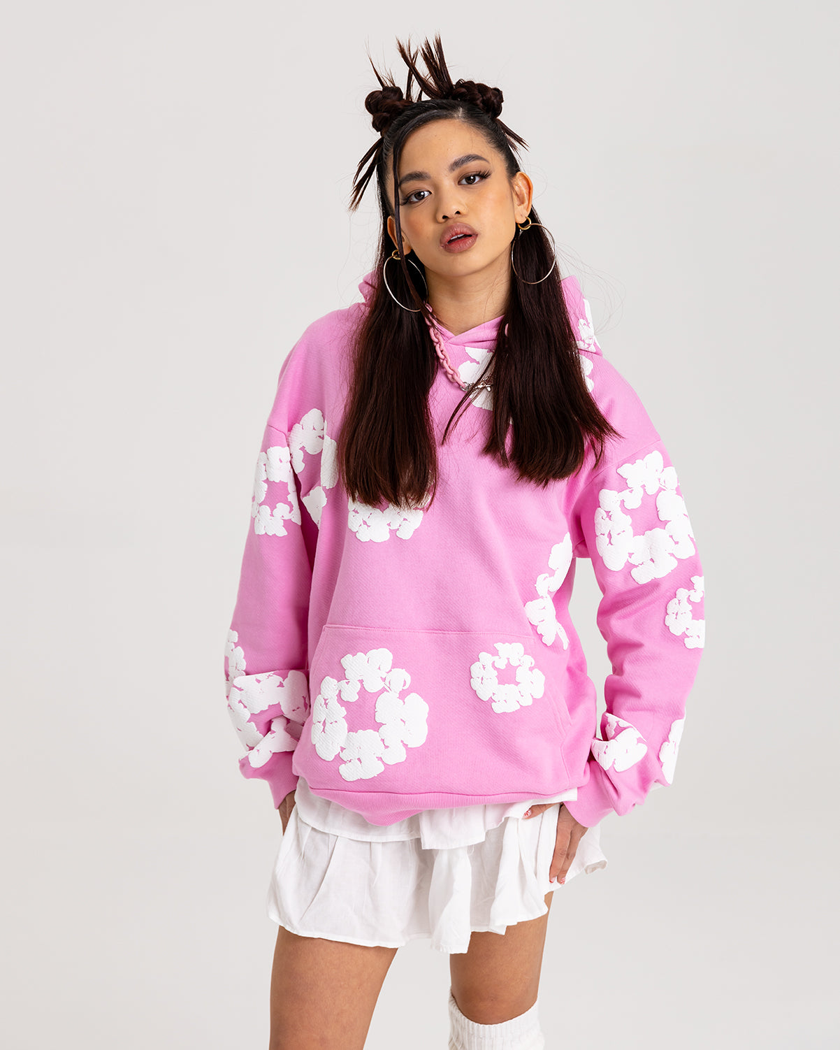 Denim Tears Cotton Wreath Hoodie Pink - True to Sole