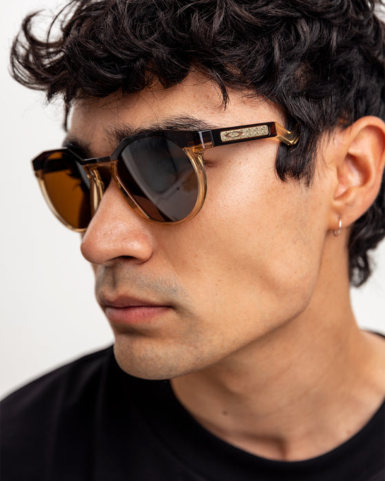 Oakley HSTN Dark Amber/Light Curry Injected Mens Sunglasses