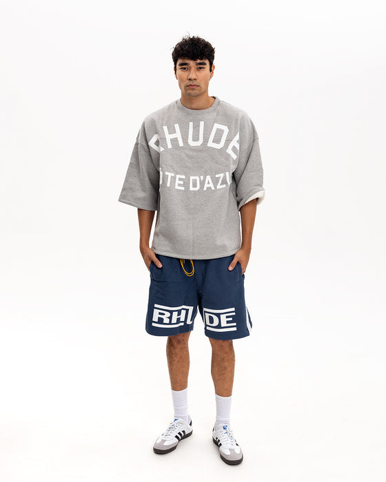 Rhude Champions Shorts Navy Vintage White