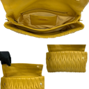 Miu Miu RP0385 Yellow Leather Matelassé Flap Crossbody Shoulder Bag | Pre-Loved