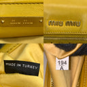 Miu Miu RP0385 Yellow Leather Matelassé Flap Crossbody Shoulder Bag | Pre-Loved