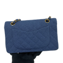 Chanel No.2 Blue Jersey Matelassé 23cm Double Flap - GHW with Card | Pre-Loved