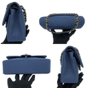 Chanel No.2 Blue Jersey Matelassé 23cm Double Flap - GHW cu card | Pre-Owned