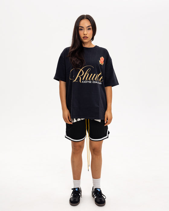 Rhude Collegiate Basketball Shorts Black White
