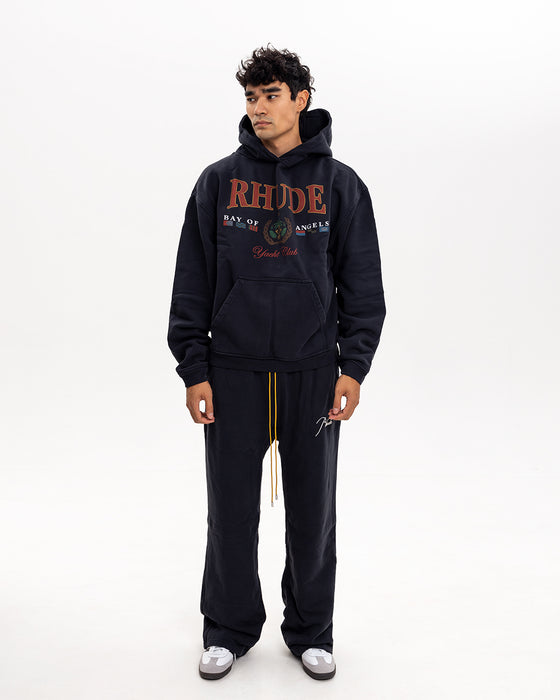 Rhude Bay of Angels Yacht Hoodie Vintage Black