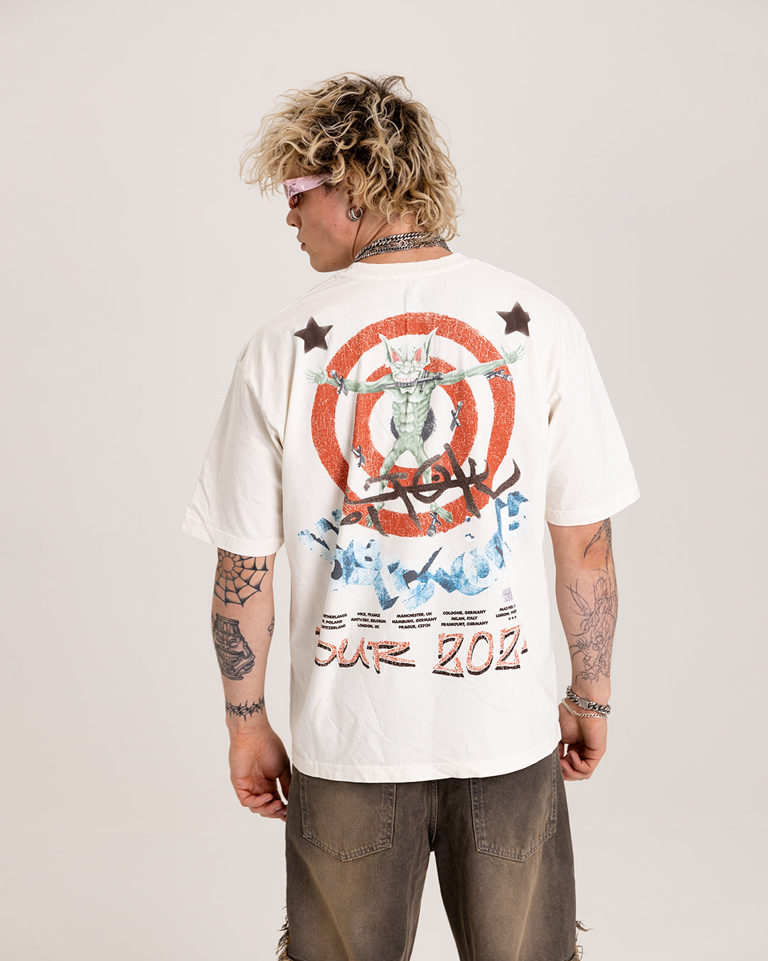 Tricou Travis Scott Utopia Circus Maximus Euro Tour 2024 Alb