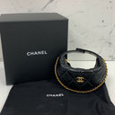 Chanel Mini Around Hobo Pouch Black Lambskin