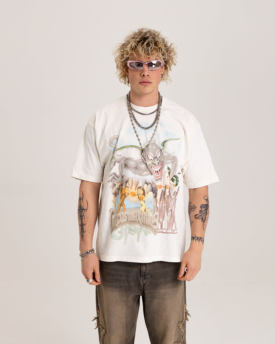 Travis Scott Utopia Circus Maximus 2024 Euro Tour Tee White - True